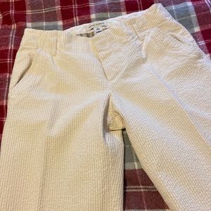 Yellow and White striped Seersucker Pants